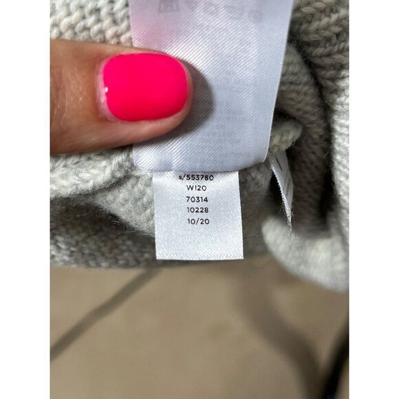 Ann Taylor Fair Isle Long Sleeve Crew Neck Sweater Dress Medium Gray Cozy Warm - Picture 9 of 9